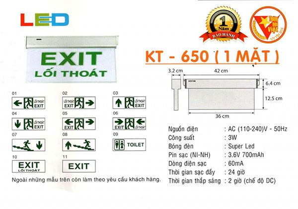 Đèn Exit KT-650