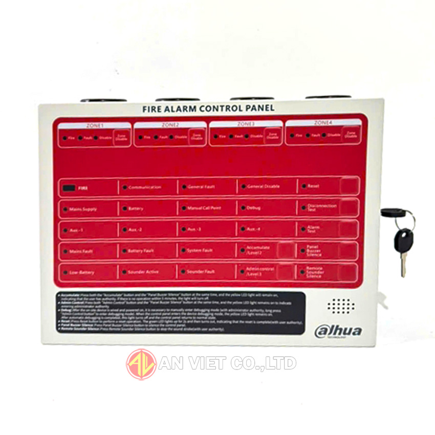 Tủ trung tâm báo cháy 4 kênh Dahua + tem pccc